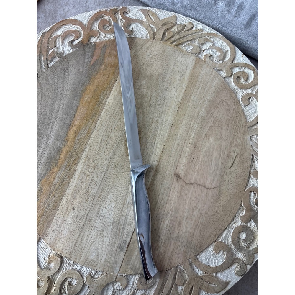 Stainless Steel Carving Knife Ergonomic Silver Metal Handle Slicing Kitchen Tool